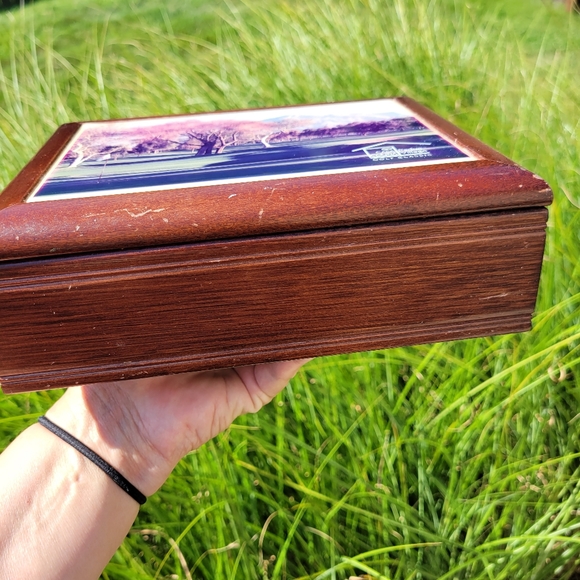 Wooden Box ~ Jewelry ~ Keepsake ~ Casa Colina Golf Course Motif ~ Memento Box - Picture 2 of 16